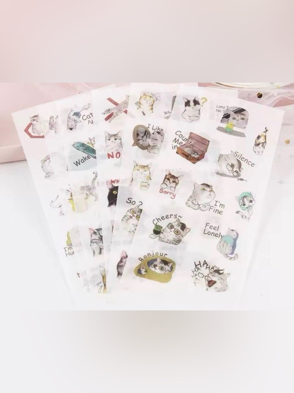 $2 Cute Cat Sticker 6 piece Sheets $2 WITH ANY $10 ORDER OR MORE